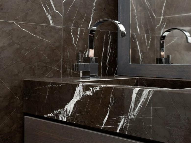 سنگ مرمریت لاشتر با طرح خاص و جلوه سنگ طبیعی تیره